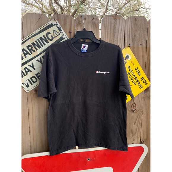 Vintage 90s Beautiful Faded Black single stitch Tshirt Crewneck Size M - Picture 1 of 6